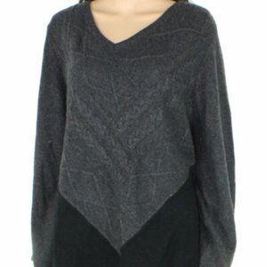 Style & Co Pullover V Neck Sweater Plus Black